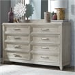 Belmar 8 Drawer Dresser - Washed Taupe & Silver Champagne