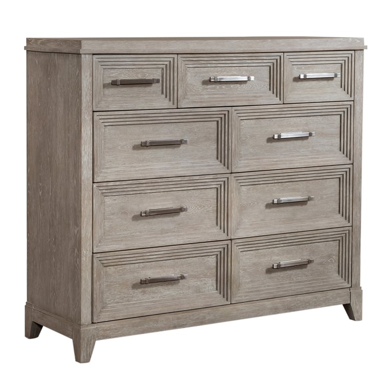 Belmar 9 Drawer Bureau Dresser - Washed Taupe