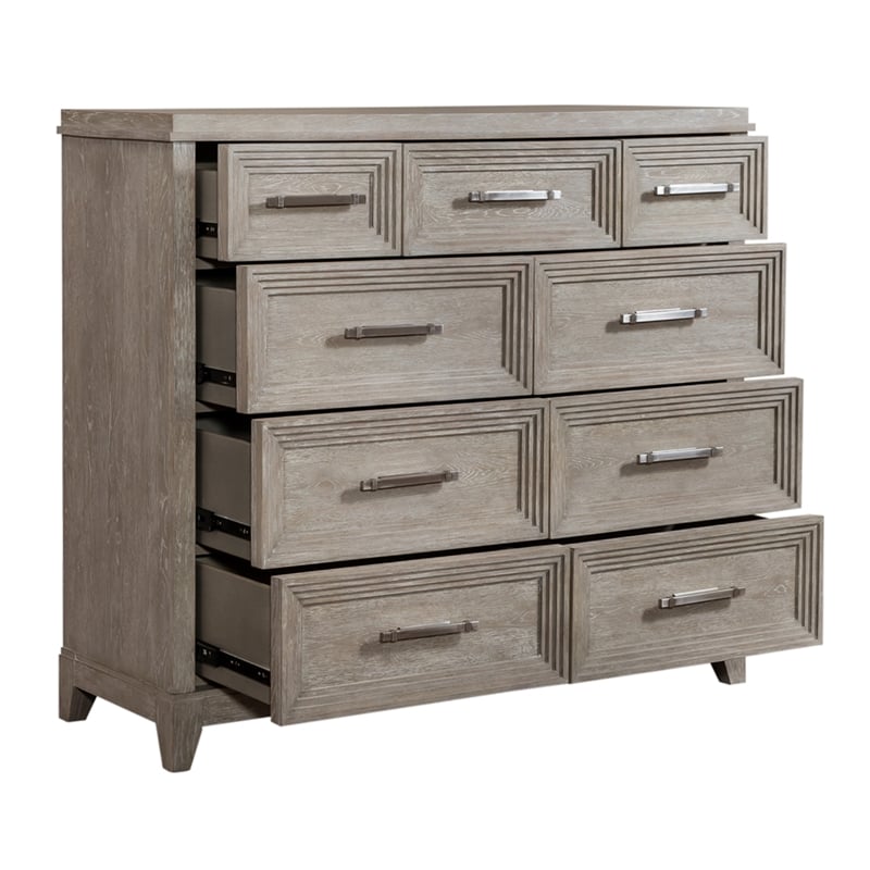 Belmar 9 Drawer Bureau Dresser - Washed Taupe