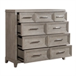 Belmar 9 Drawer Bureau Dresser - Washed Taupe