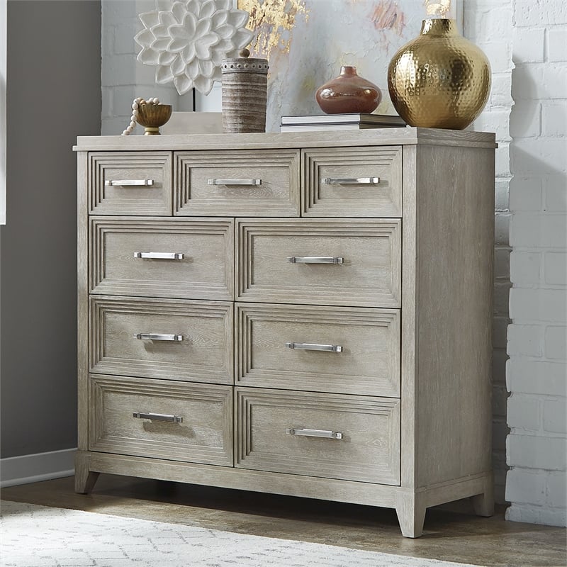 Belmar 9 Drawer Bureau Dresser - Washed Taupe