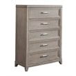 Belmar 5 Drawer Chest - Washed Taupe & Silver Champagne