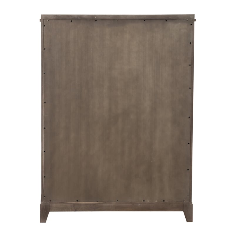 Belmar 5 Drawer Chest - Washed Taupe & Silver Champagne