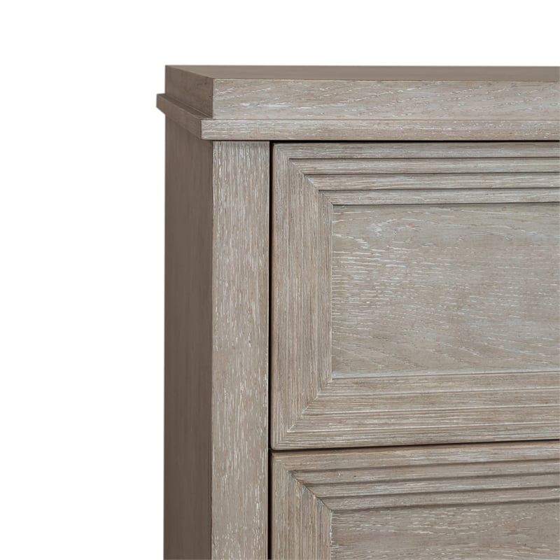 Belmar 5 Drawer Chest - Washed Taupe & Silver Champagne