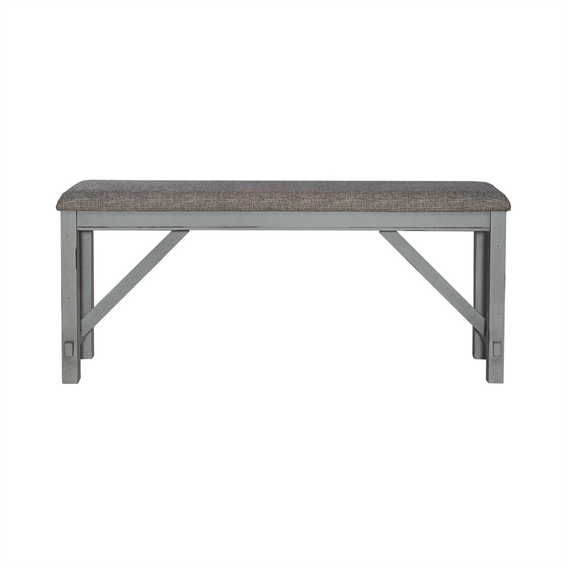 Liberty Furniture Newport Counter Height Dining Bench in Gray
