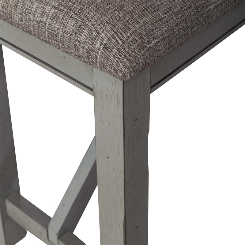 Liberty Furniture Newport Counter Height Dining Bench in Gray