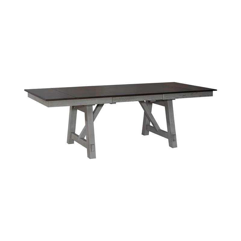 Newport 7 Piece Trestle Table Set in Gray