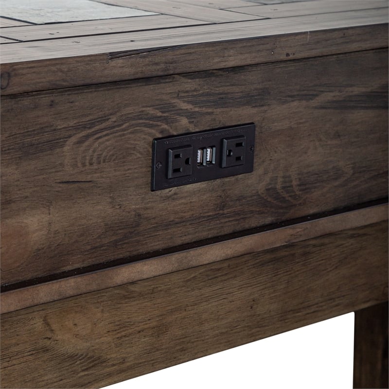 Liberty Furniture Arrowcreek 4-Piece Console Bar Set in Weathered Stone
