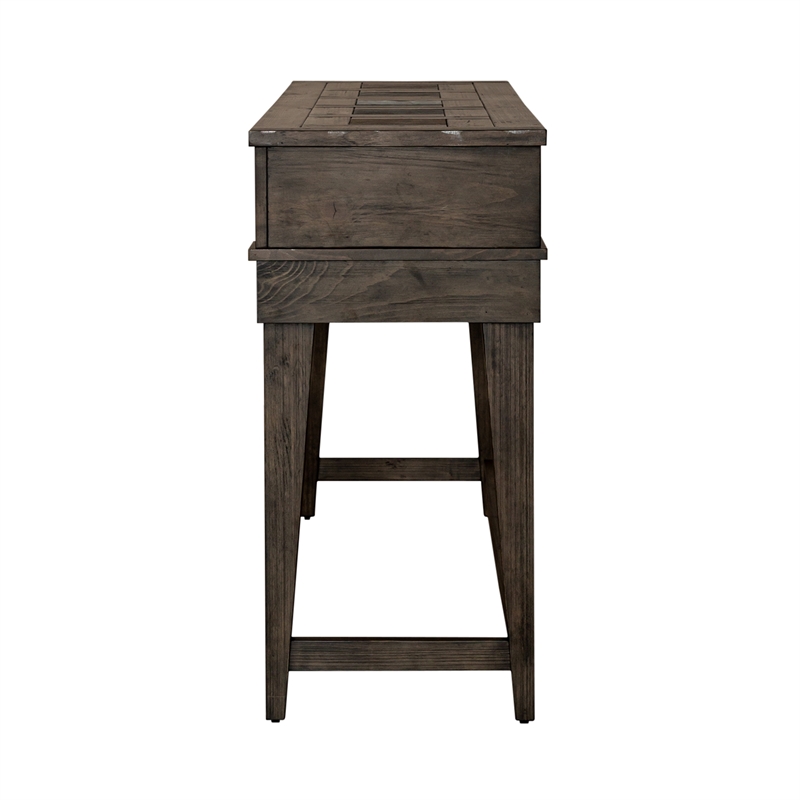 Liberty Furniture Arrowcreek Console Bar Table in Weathered Stone