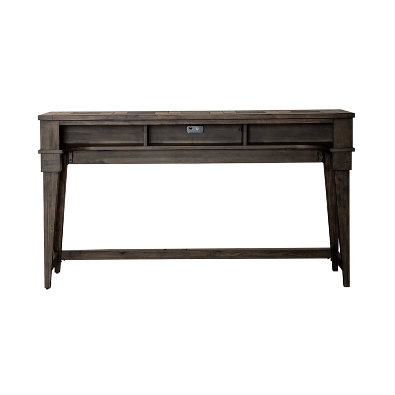 Liberty Furniture Arrowcreek Console Bar Table in Weathered Stone