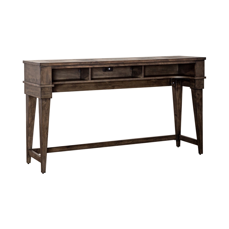 Liberty Furniture Arrowcreek Console Bar Table in Weathered Stone