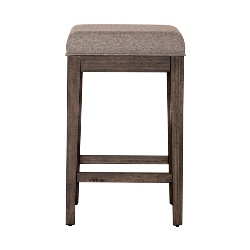 Liberty Furniture Arrowcreek Upholstered Console Stool in Weathered Stone