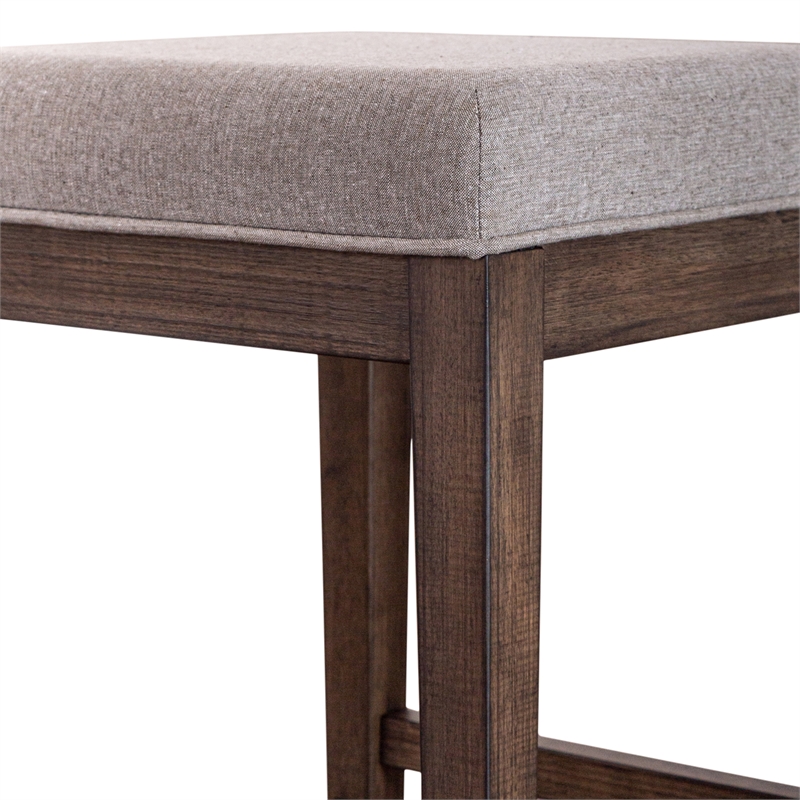 Liberty Furniture Arrowcreek Upholstered Console Stool in Weathered Stone