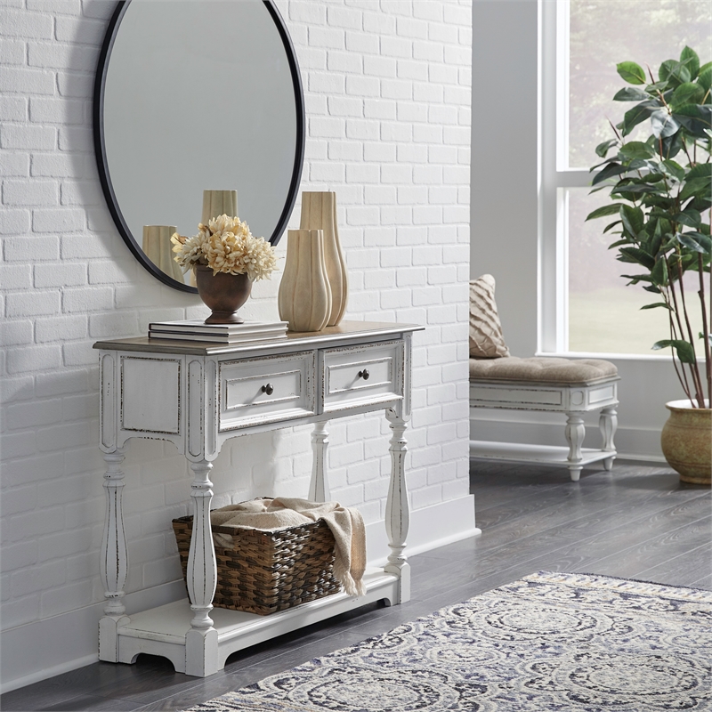 Magnolia Manor Hall Console in White