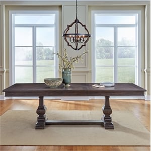Paradise Valley Trestle Table Set in Brown