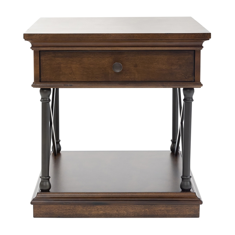 Tribeca Drawer End Table in Brown