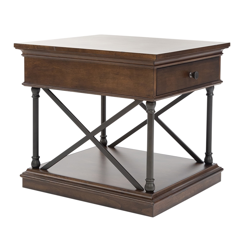 Tribeca Drawer End Table in Brown