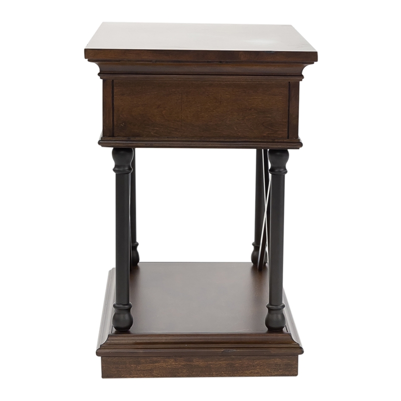 Tribeca Drawer Chair Side Table in Brown