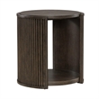 City View Round End Table in Coffee Bean