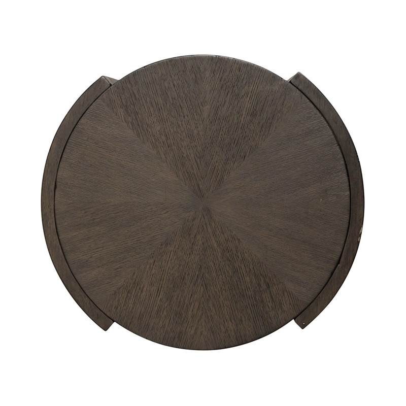 City View Round End Table in Coffee Bean