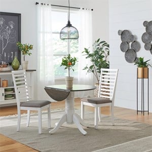 Brook Bay 3 Piece Drop Leaf Set in White