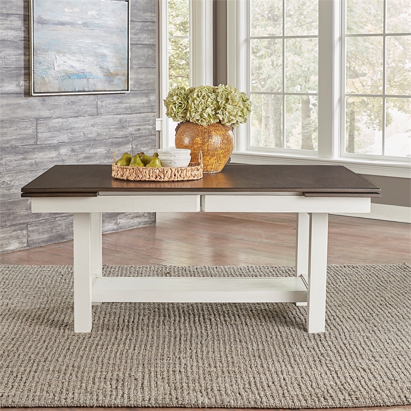 Brook Bay 6 Piece Trestle Table Set in White