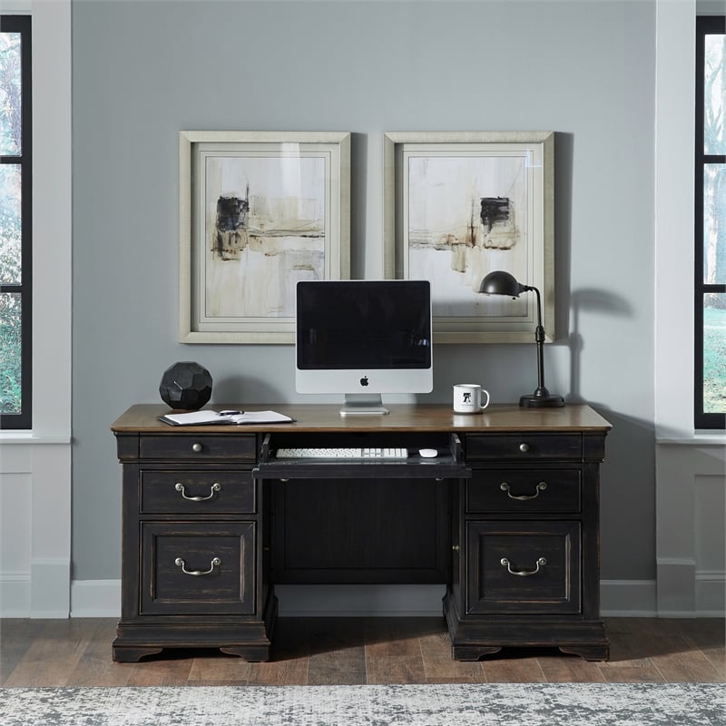 Meritage Jr Executive Desk - Aged Charcoal
