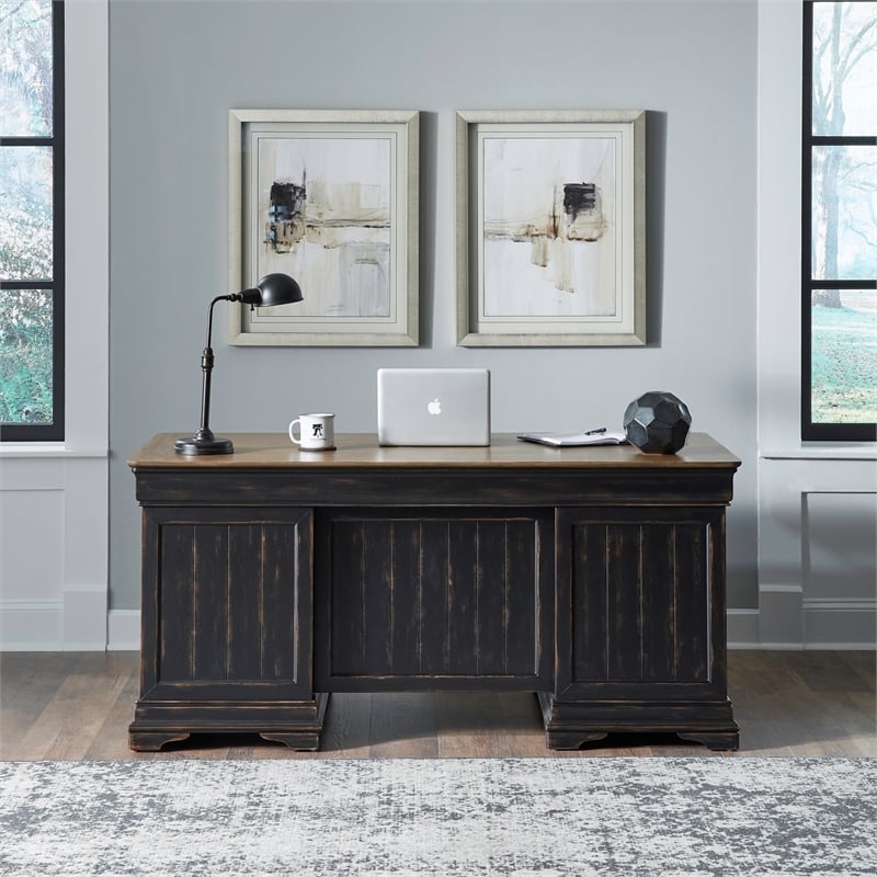 Meritage Jr Executive Desk - Aged Charcoal