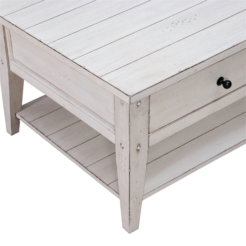 Lake House Cocktail Table in Weathered White