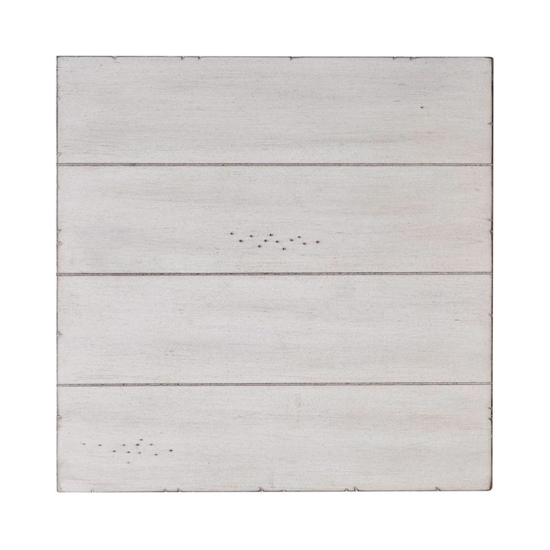 Lake House Chair Side Table Weathered White