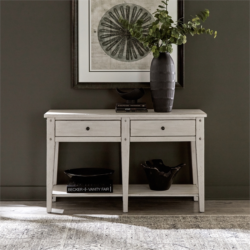 Lake House Sofa Table Weathered White