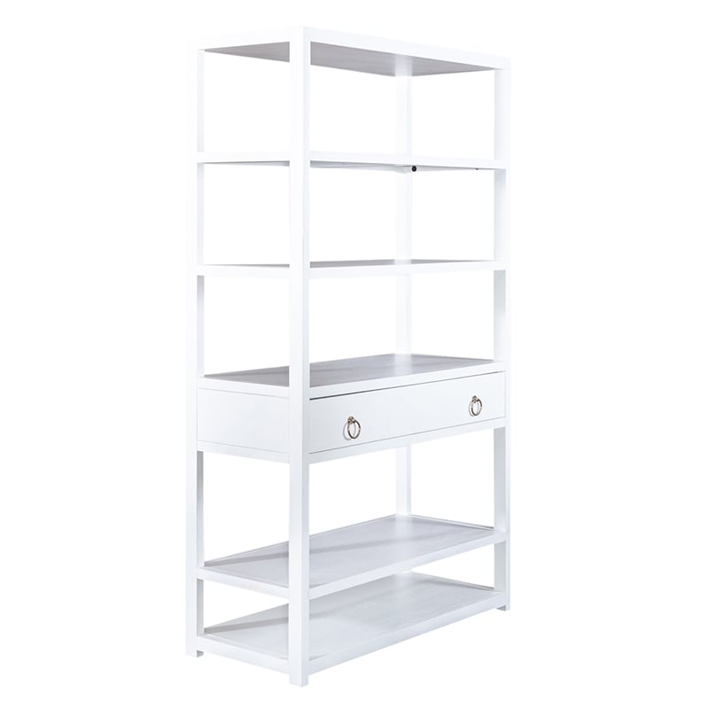East End Wood Accent Bookcase in White