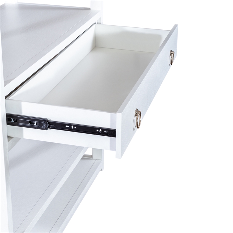 East End Wood Accent Bookcase in White