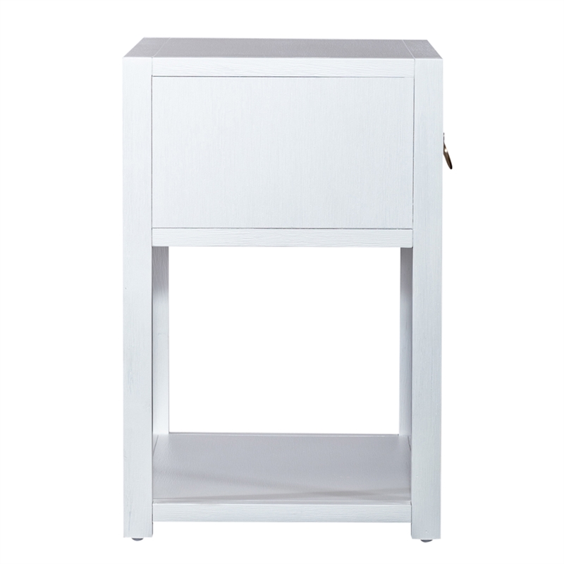 Liberty Furniture East End 1-Shelf/1-Drawer End Table in Wirebrushed White