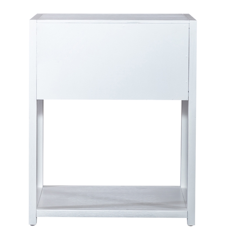 Liberty Furniture East End 1-Shelf/1-Drawer End Table in Wirebrushed White