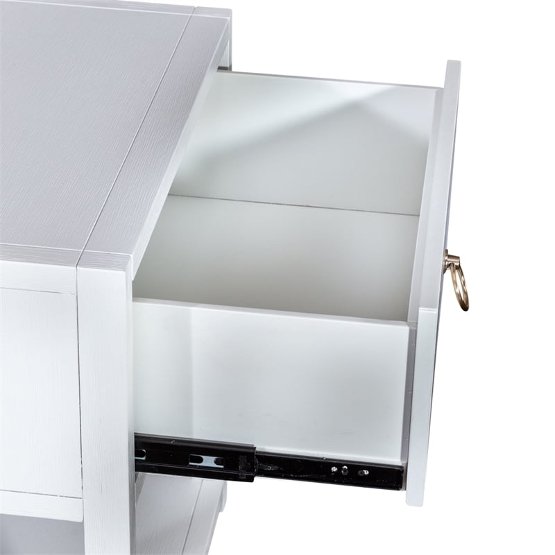 Liberty Furniture East End 1-Shelf/1-Drawer End Table in Wirebrushed White
