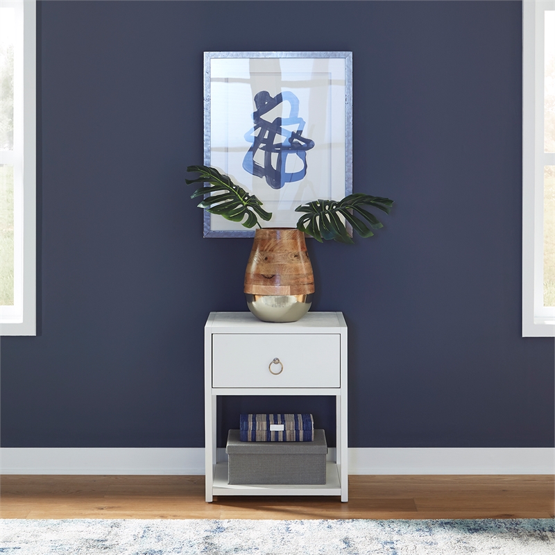 Liberty Furniture East End 1-Shelf/1-Drawer End Table in Wirebrushed White