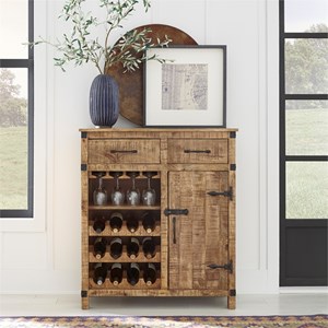 emerson wine accent cabinet in weathered honey