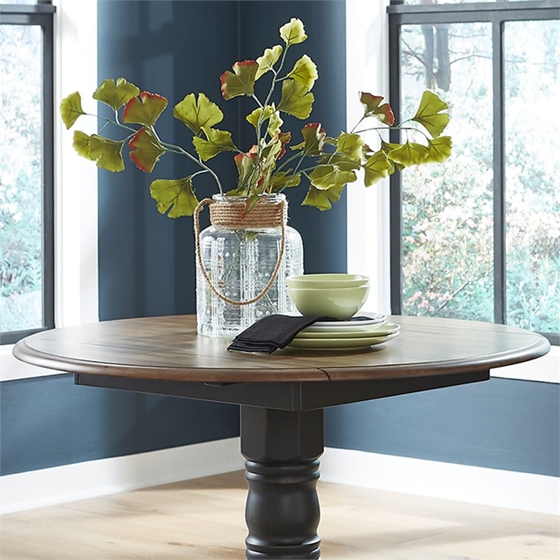 Liberty Furniture Carolina Crossing Drop Leaf Table Set - Black