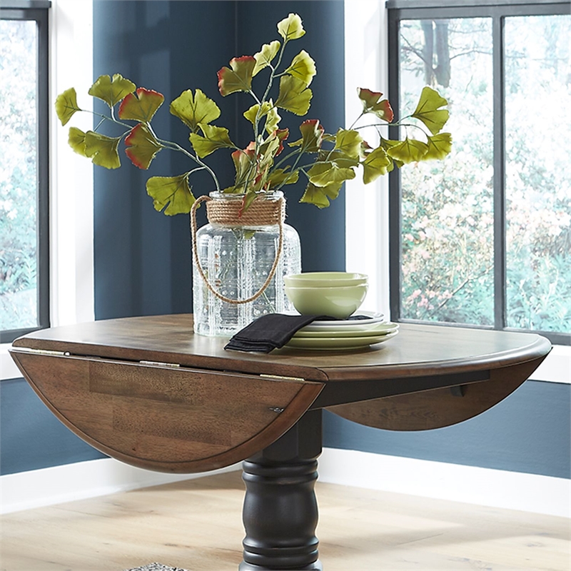 Liberty Furniture Carolina Crossing Drop Leaf Table Set - Black