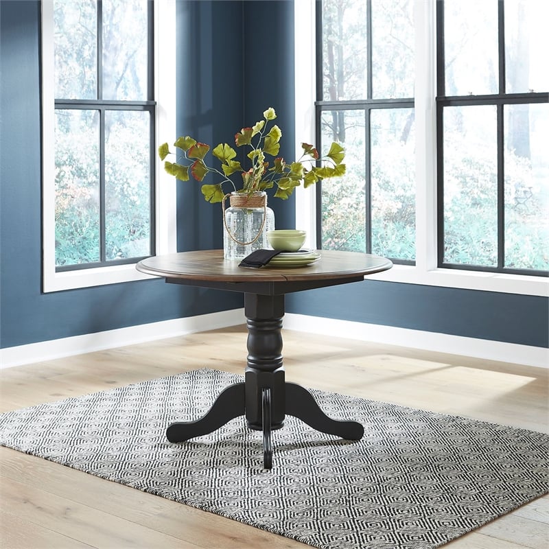 Liberty Furniture Carolina Crossing Drop Leaf Table Set - Black