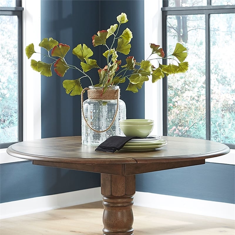 Liberty Furniture Carolina Crossing Drop Leaf Table Set - Brown