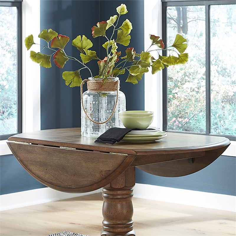 Liberty Furniture Carolina Crossing Drop Leaf Table Set - Brown