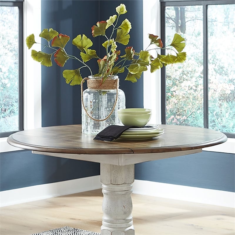 Liberty Furniture Carolina Crossing Drop Leaf Table Set - White