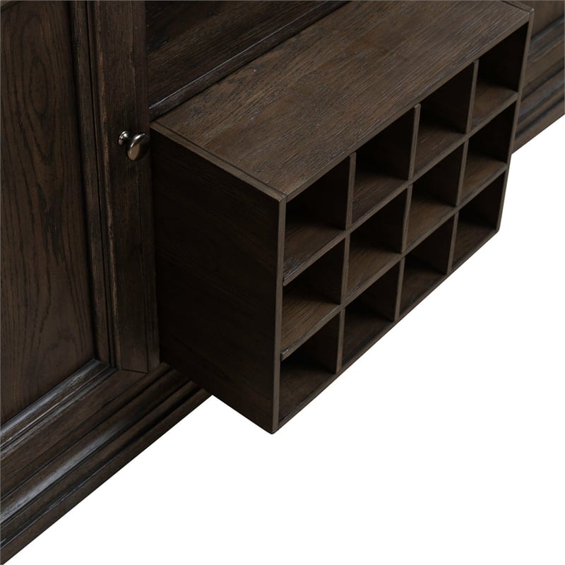 Liberty Furniture Grant Park Rubber Wood Wine Buffet in Cappuccino