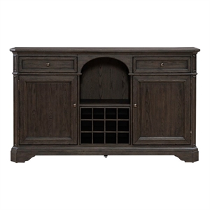 Liberty Furniture Grant Park Rubber Wood Wine Buffet in Cappuccino