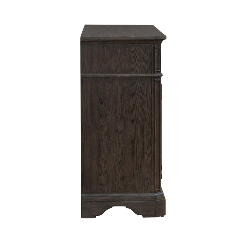 Liberty Furniture Grant Park Rubber Wood Wine Buffet in Cappuccino