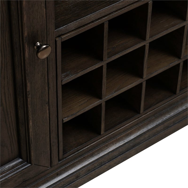 Liberty Furniture Grant Park Rubber Wood Wine Buffet in Cappuccino