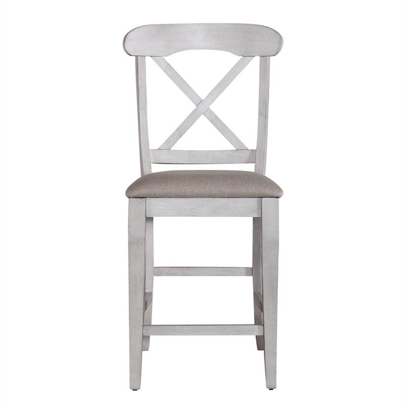 Liberty Furniture Ocean Isle Uph X Back Counter Chair (RTA) - Set of 2 - White