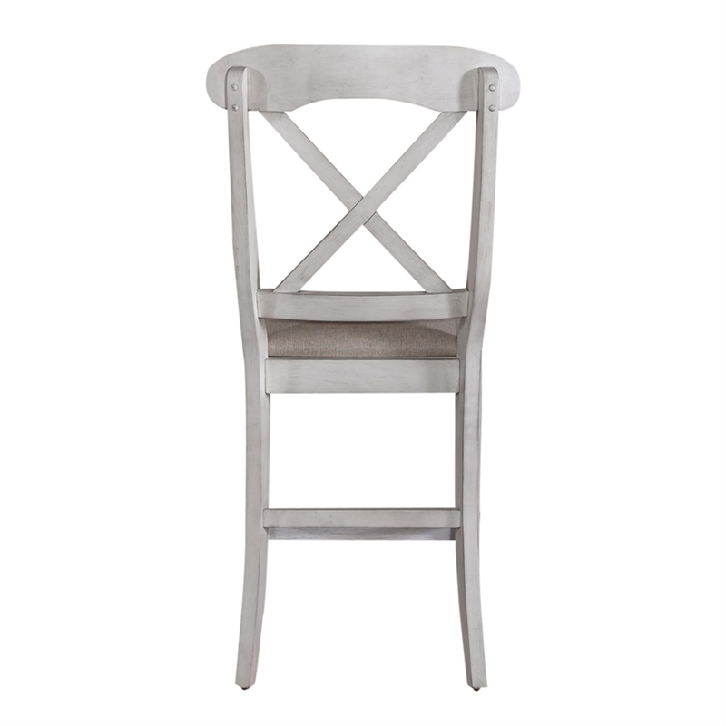 Liberty Furniture Ocean Isle Uph X Back Counter Chair (RTA) - Set of 2 - White